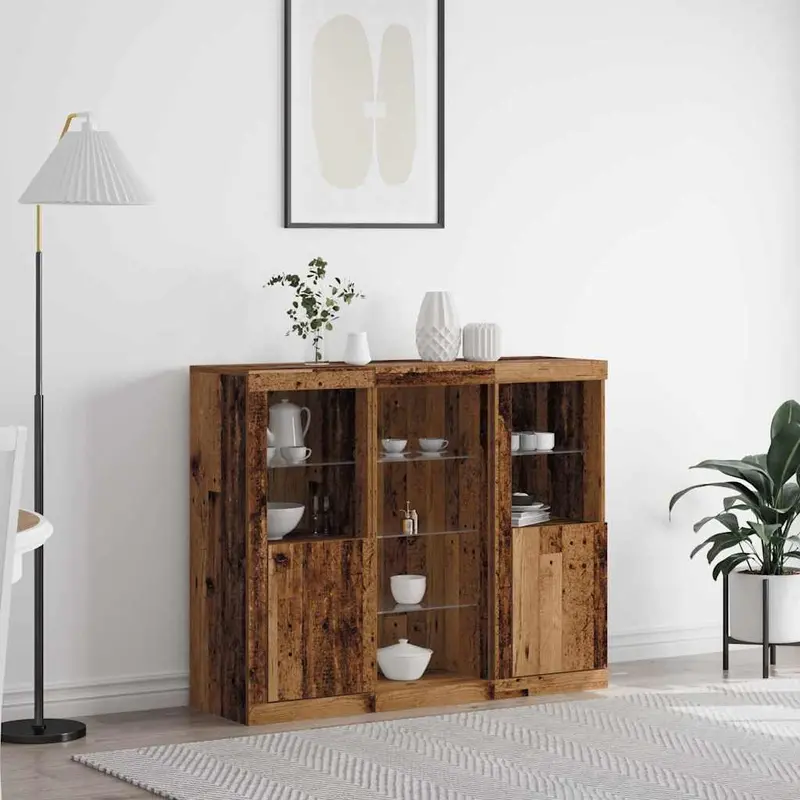 Aparador LED Madera vieja 123 x 37 x 100 cm