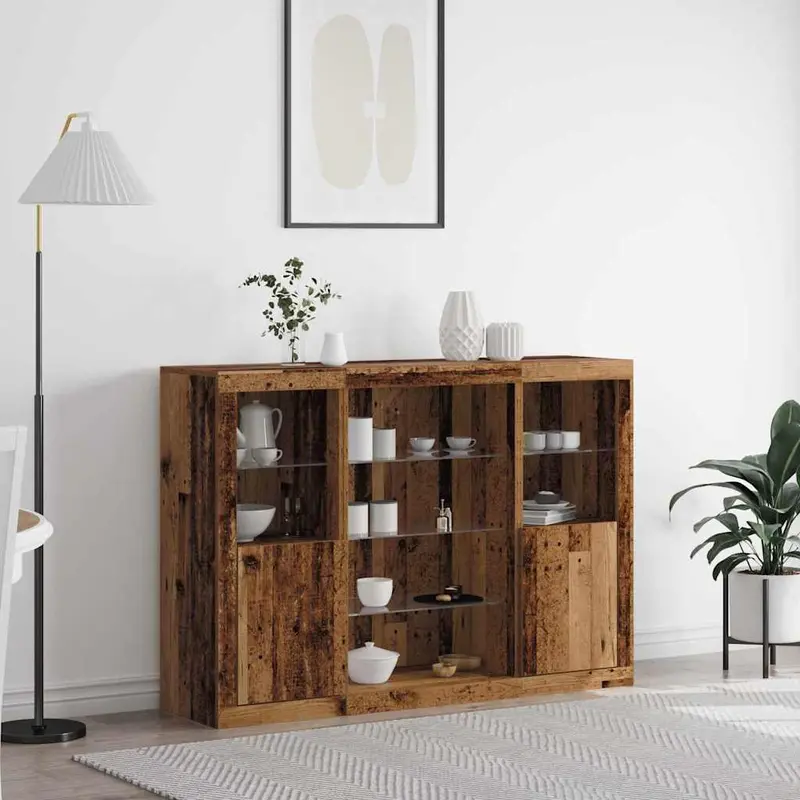 Aparador LED Madera vieja 142,5 x 37 x 100 cm