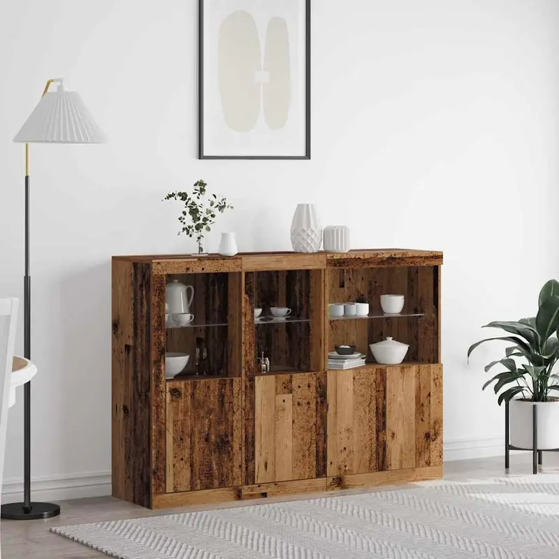 Aparador LED Madera vieja 142,5 x 37 x 100 cm