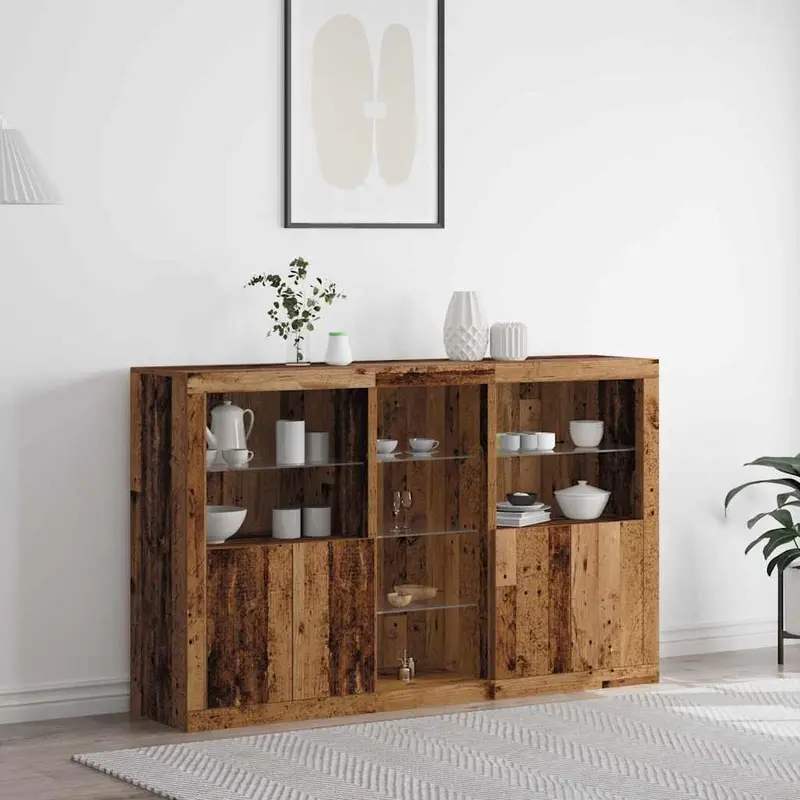 Aparador LED Madera vieja 162 x 37 x 100 cm