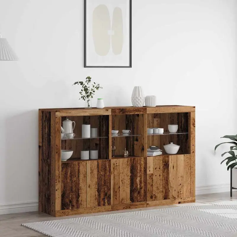 Aparador LED Madera vieja 162 x 37 x 100 cm