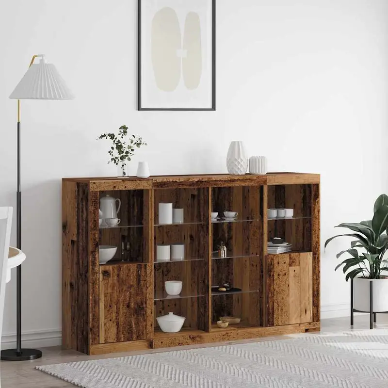 Aparador LED Madera vieja 163 x 37 x 100 cm