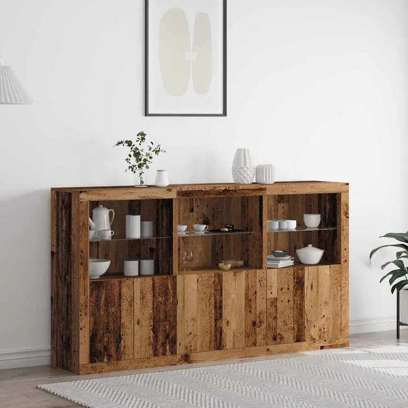 Aparador LED Madera vieja 181,5 x 37 x 100 cm