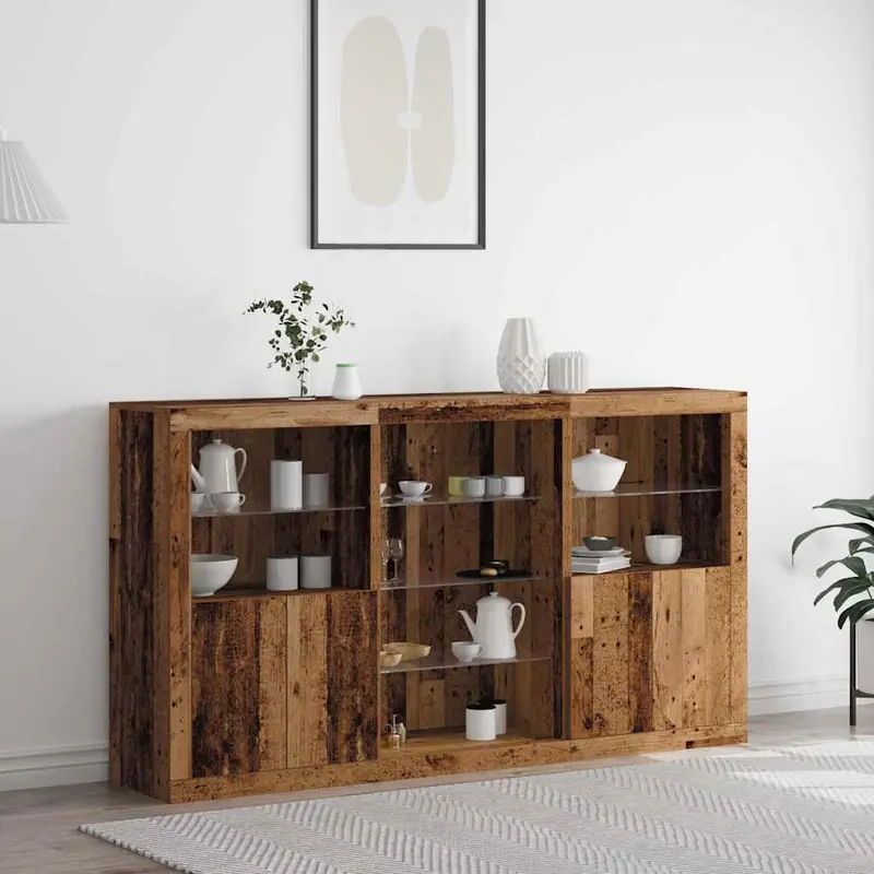 Aparador LED Madera vieja 181,5 x 37 x 100 cm