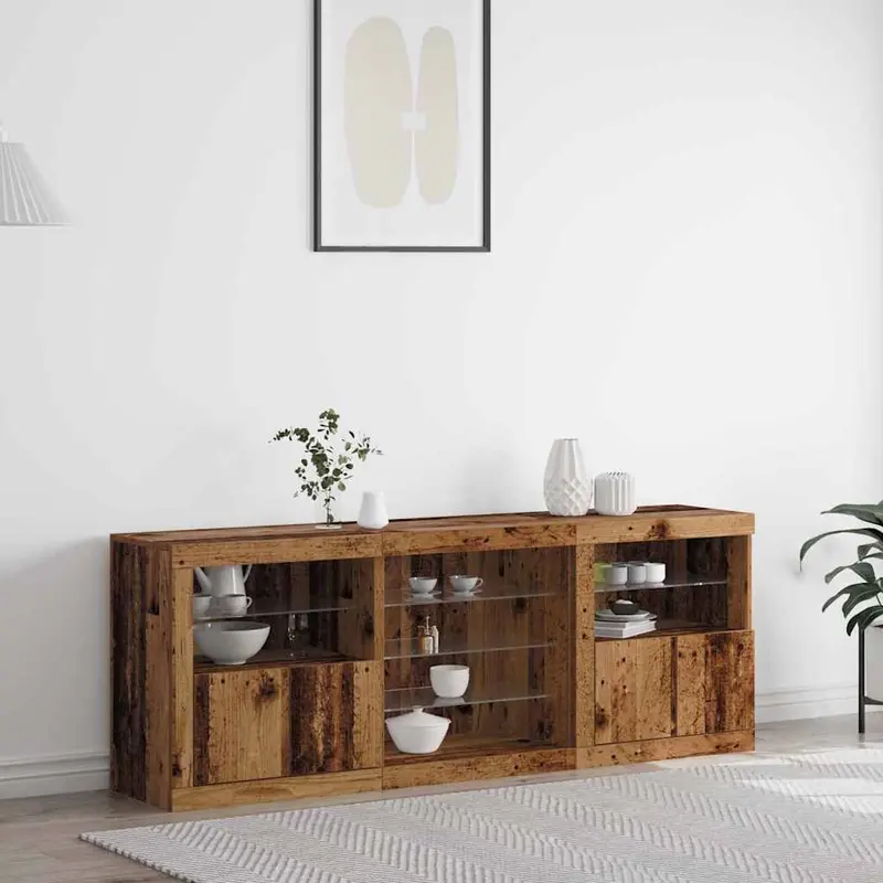 Aparador LED Madera vieja 181,5 x 37 x 67 cm