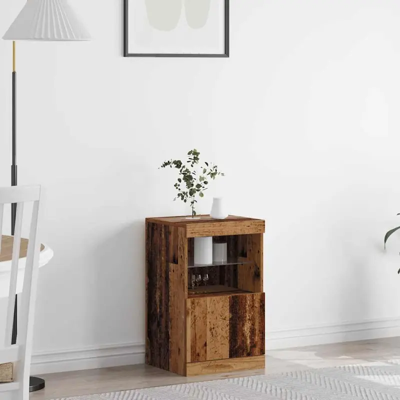 Aparador LED Madera vieja 41 x 37 x 67 cm Madera de ingeniería