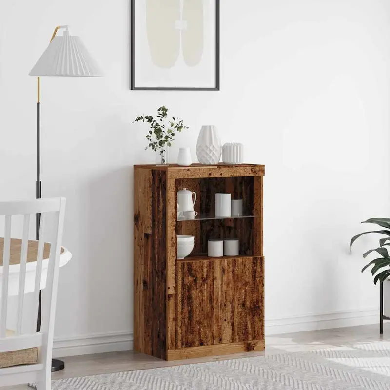 Aparador LED Madera vieja 60,5 x 37 x 100 cm