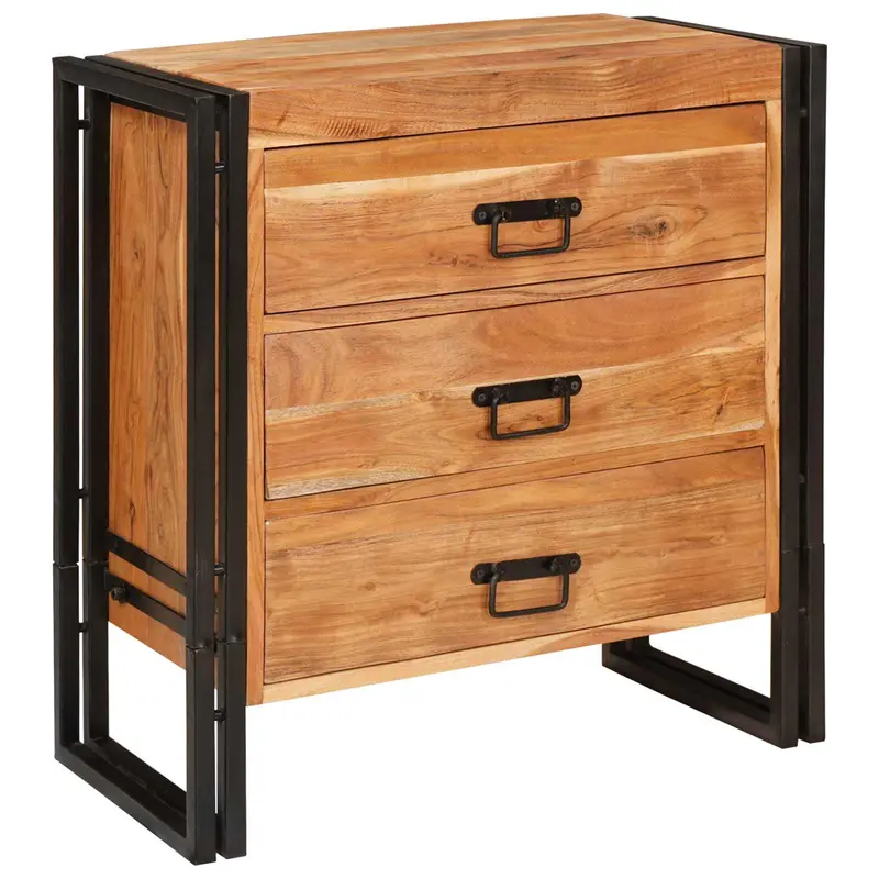 Aparador Marrón 66 x 33 x 70 cm Madera de Acacia Sólida