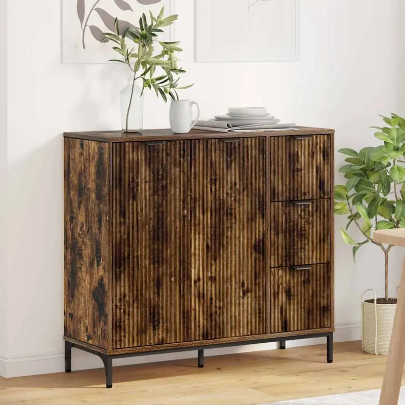 Aparador Roble ahumado 89,5 x 33 x 82 cm Madera de ingeniería