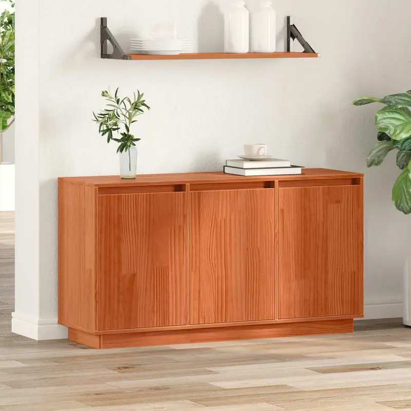 Aparador Roble Marrón 111 x 34 x 60 cm Madera de pino macizo