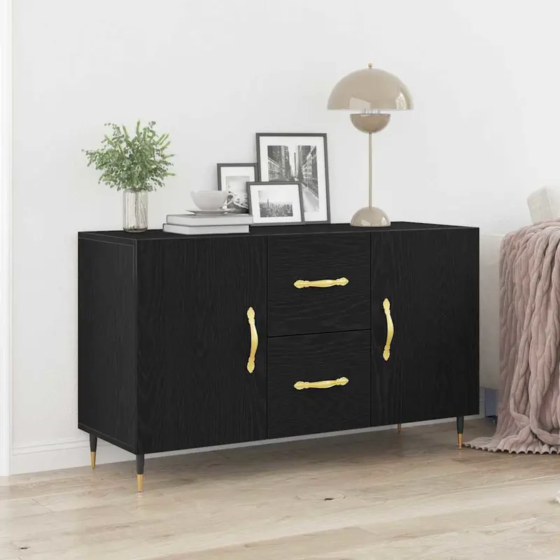 Aparador Roble Negro 100 x 36 x 60 cm Madera de ingeniería