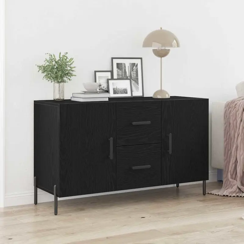Aparador Roble Negro 100 x 36 x 60 cm Madera de ingeniería