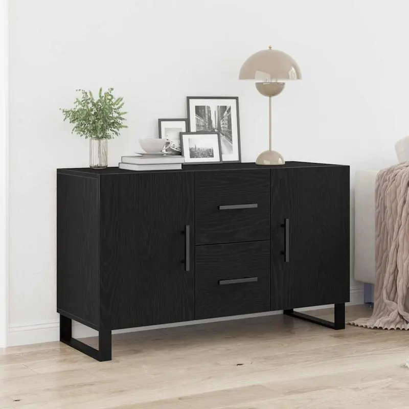 Aparador Roble Negro 100 x 36 x 60 cm Madera de ingeniería