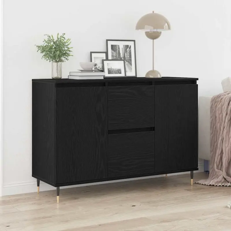 Aparador Roble Negro 101,5 x 35 x 70 cm Madera de ingeniería
