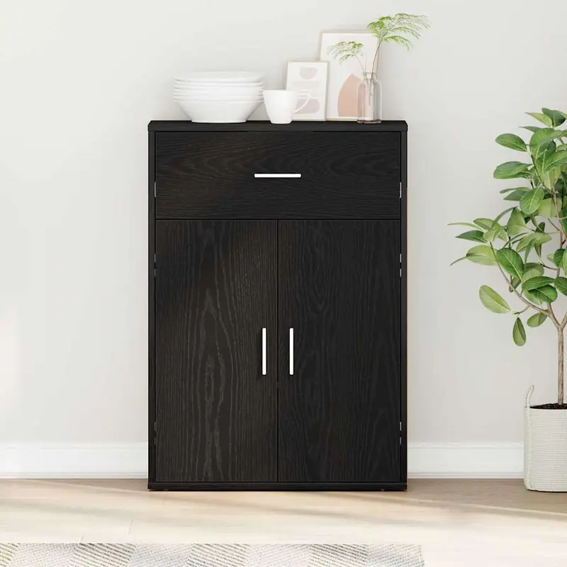 Aparador Roble Negro 60 x 30 x 84 cm Madera de ingeniería