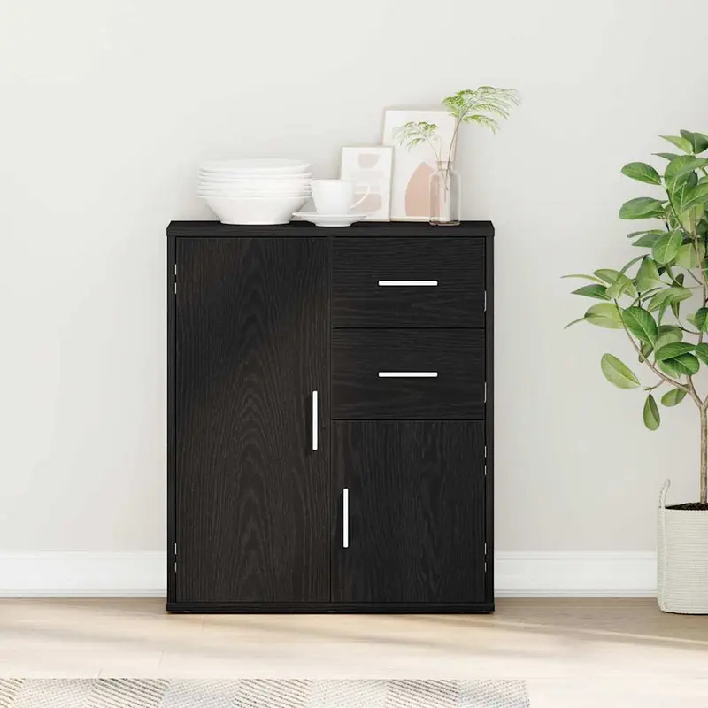 Aparador Roble Negro 60 x 31 x 70 cm Madera de ingeniería
