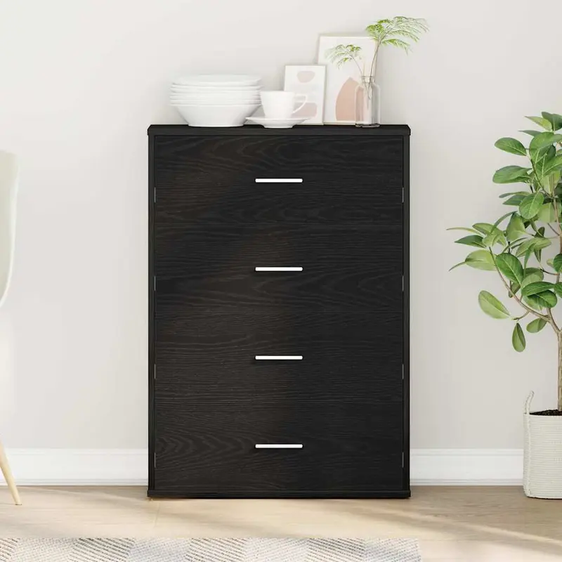 Aparador Roble Negro 60 x 31 x 84 cm Madera de ingeniería
