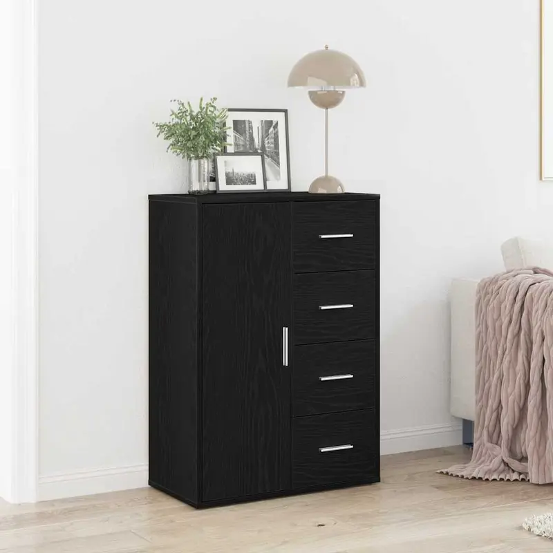 Aparador Roble Negro 60 x 31 x 84 cm Madera de ingeniería
