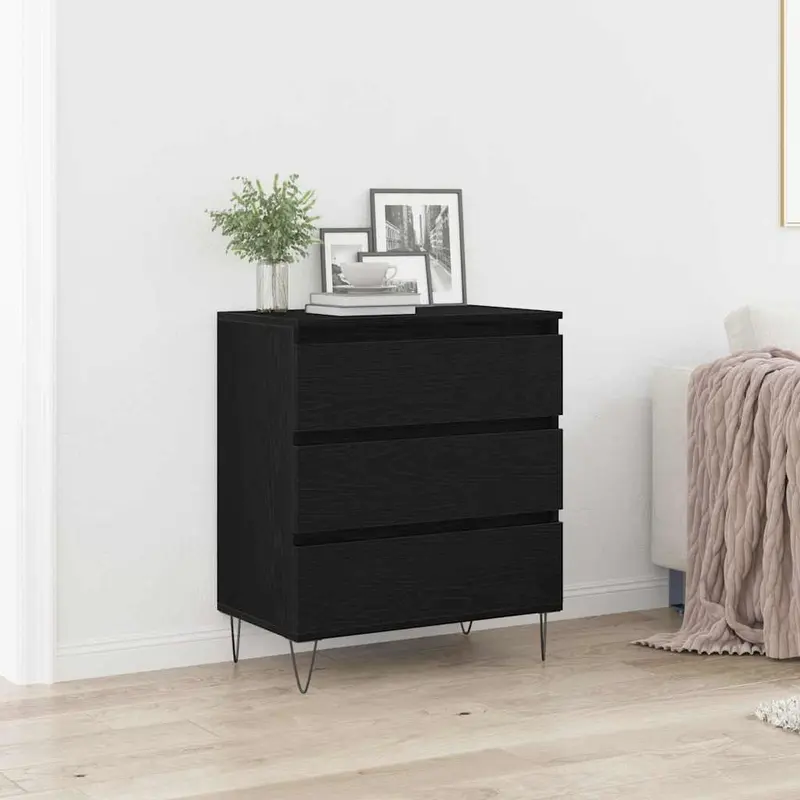 Aparador Roble Negro 60 x 35 x 70 cm Madera de ingeniería