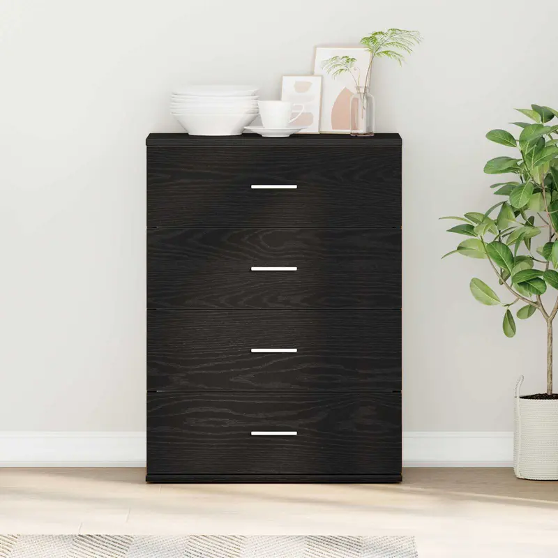 Aparador Roble Negro 60 x 39 x 80 cm Madera de ingeniería