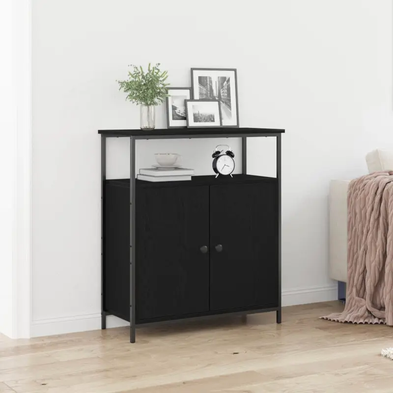 Aparador Roble Negro 70 x 30 x 80 cm Madera de ingeniería