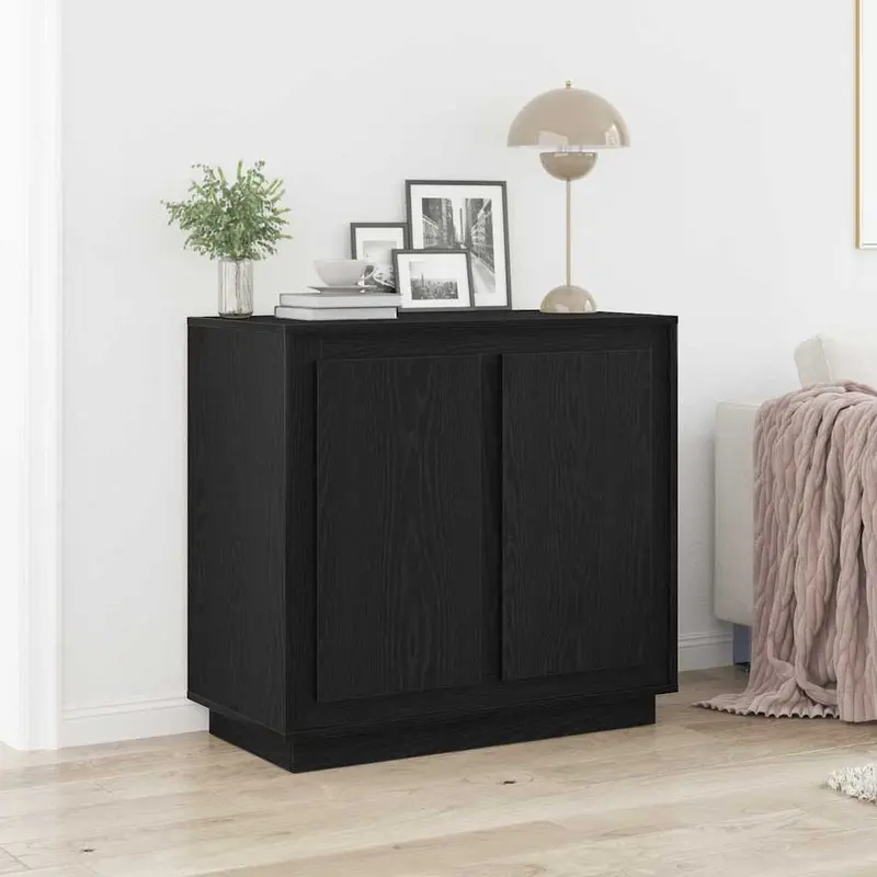 Aparador Roble Negro 80 x 40 x 75 cm Madera de ingeniería