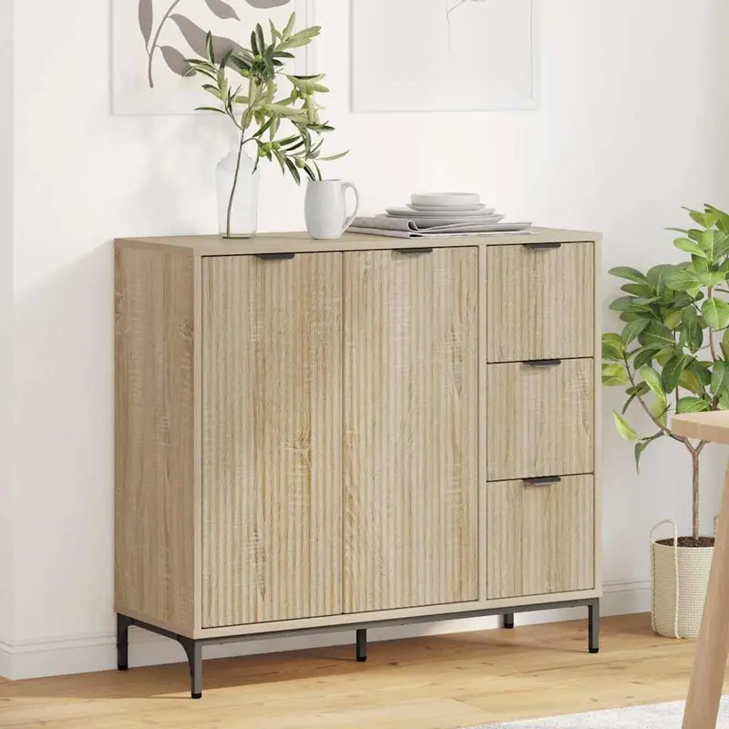 Aparador Roble Sonoma 89,5 x 33 x 82 cm Madera de ingeniería