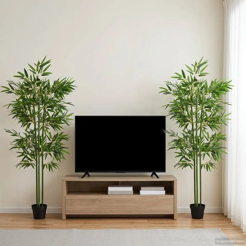 Árbol de Bambú Artificial 2 pcs Verde 45 x 18 x 175 cm