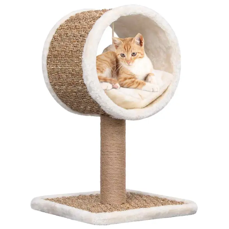 Árbol para gatos túnel superior y juguete hierba marina 56 cm