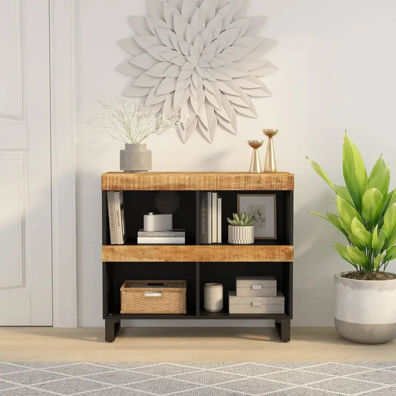 Armario auxiliar de madera maciza de mango 85x33x75 cm