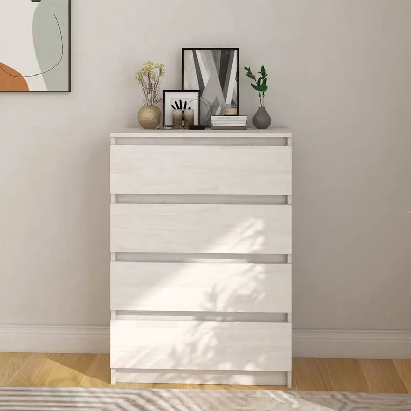 Armario auxiliar madera maciza de pino blanco 60x36x84 cm
