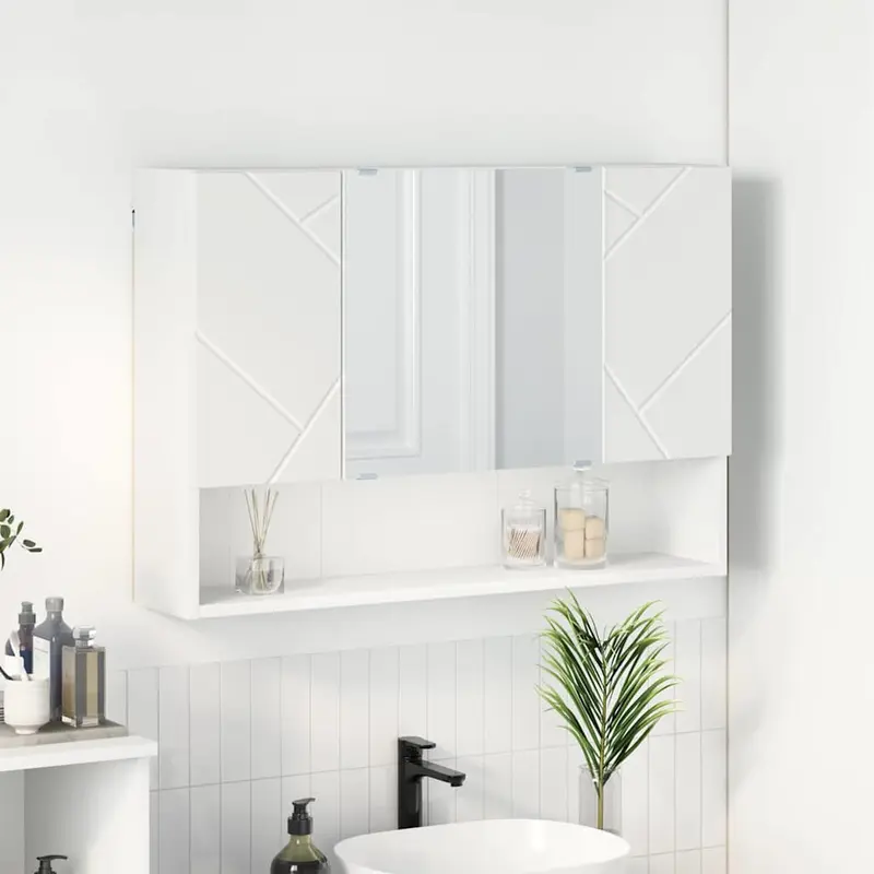Armario con Espejo 80 x 17 x 55 cm Madera de ingeniería