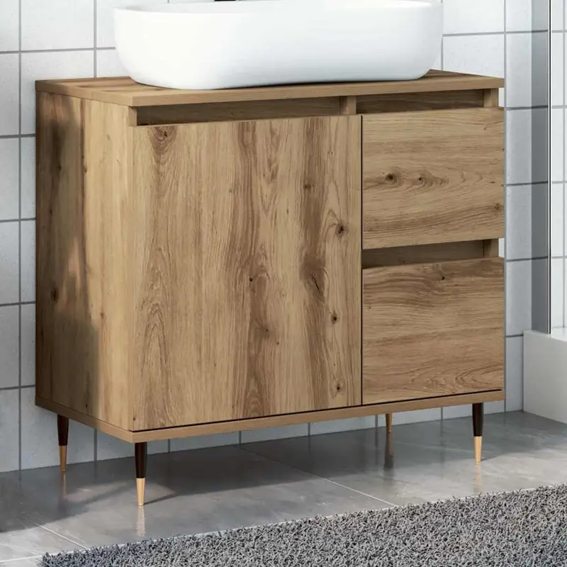 Armario de baño madera de ingeniería roble artisan 65x33x60 cm