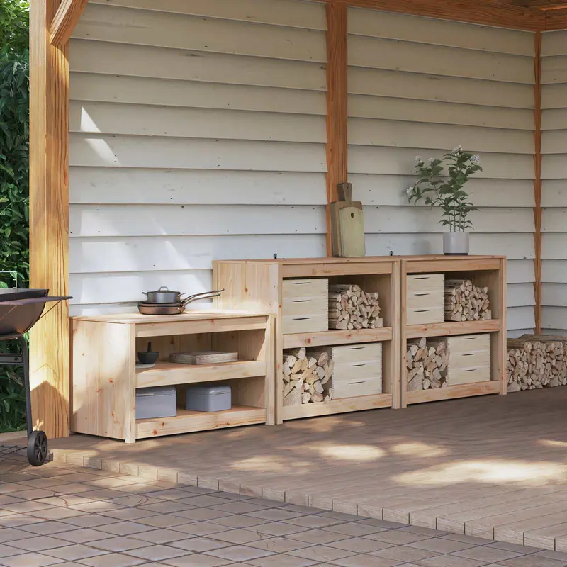 Armario de cocina de exterior con estante MEPPEL 3 pcs