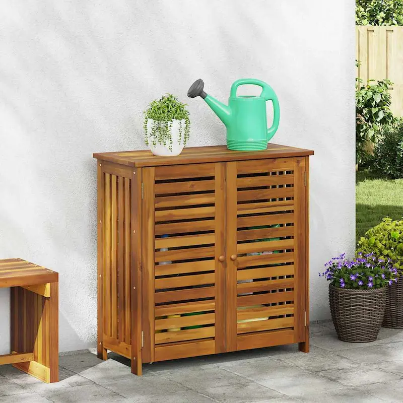 Armario de Jardín con estante con puerta Natural 90 x 40 x 90cm