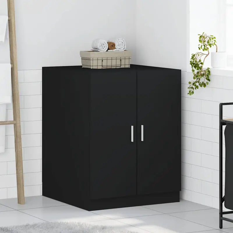 Armario de lavadora negro 71x71,5x91,5 cm