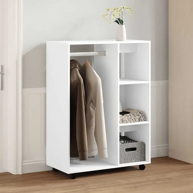 Armario de madera de ingeniería blanco 80x40x110 cm