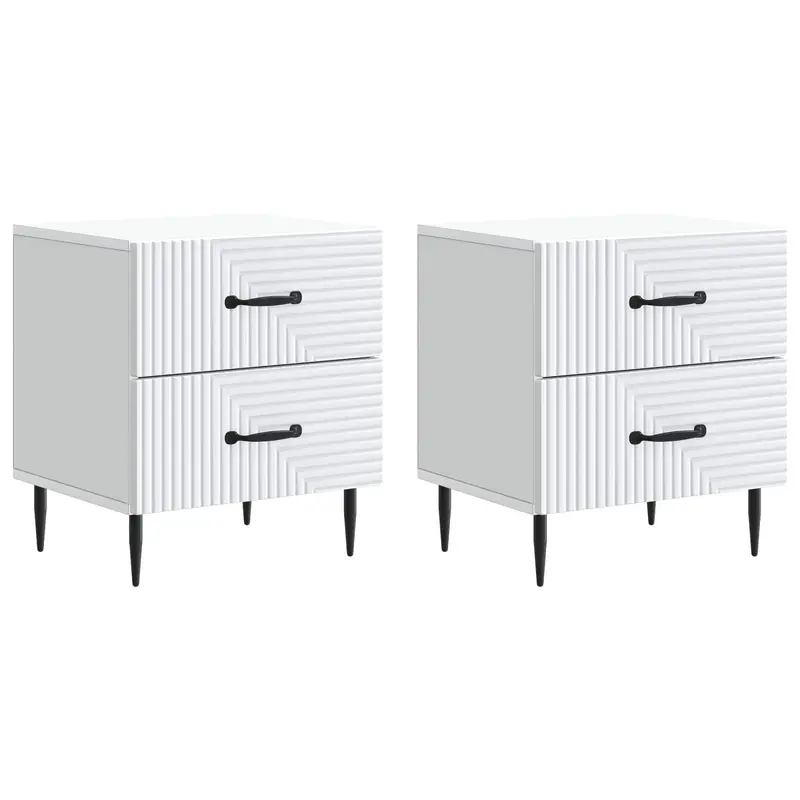 Armario de Noche 2 pcs 43 x 34,5 x 47,5 cm Madera de Ingeniería