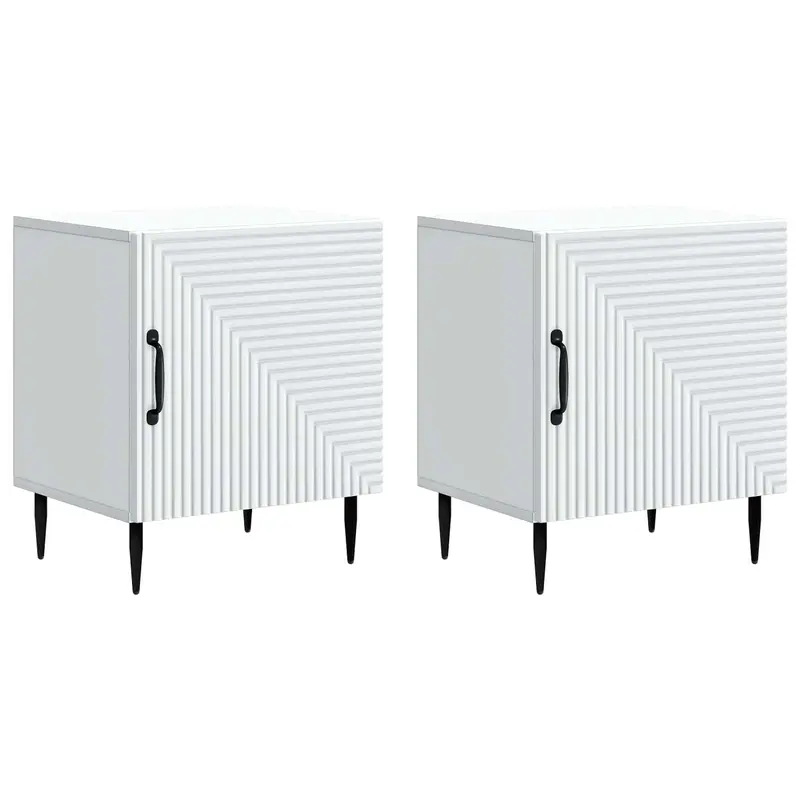 Armario de noche 2 pcs 43 x 34,5 x 50 cm madera de ingeniería 4 colores