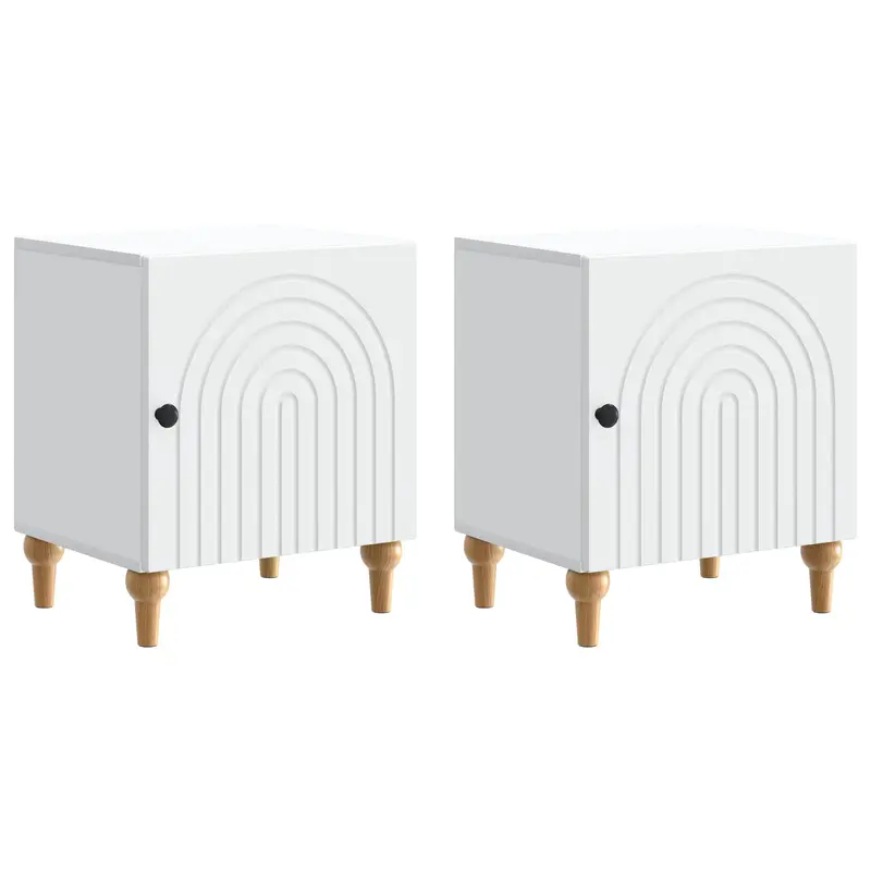Armario de noche 2 pcs 43 x 34,5 x 50 cm madera de ingeniería 4 colores