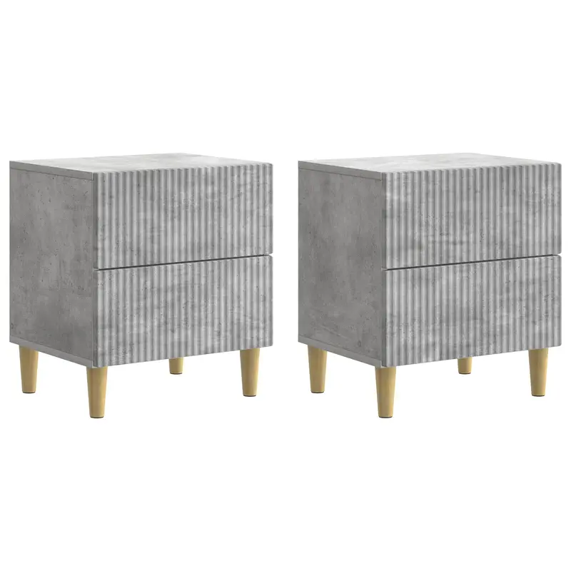 Armario de Noche 2 pcs Gris Hormigón 43 x 34,5 x 48 cm