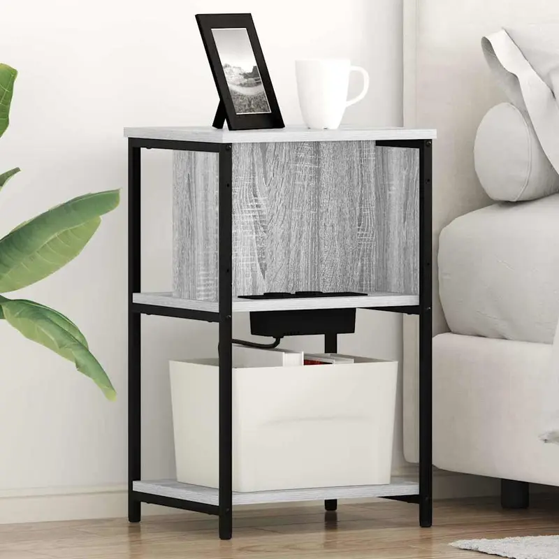 Armario de Noche 2 pcs Gris Sonoma 38 x 31 x 61 cm