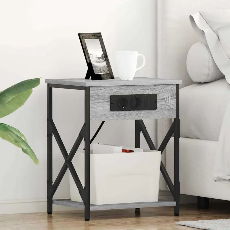 Armario de Noche 2 pcs Gris Sonoma 41 x 31 x 51 cm