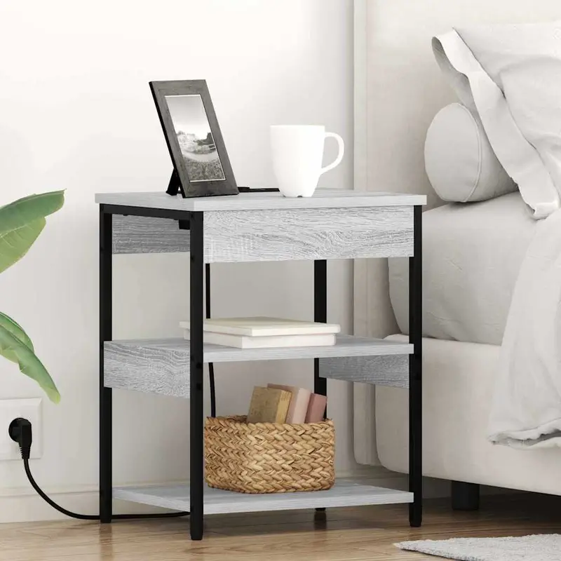 Armario de Noche 2 pcs Gris Sonoma 41 x 31 x 51 cm