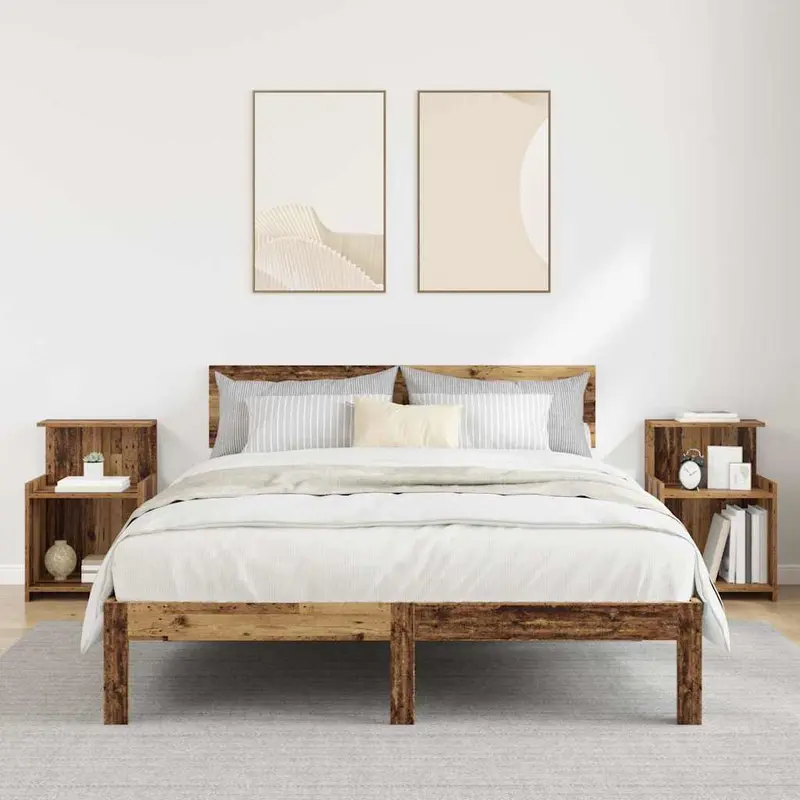 Armario de Noche 2 pcs Madera vieja 40 x 35 x 60 cm