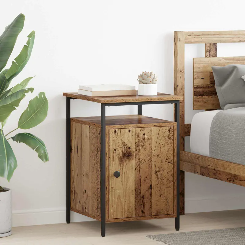 Armario de Noche 2 pcs Madera vieja 40 x 42 x 60cm