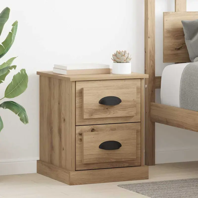 Armario de Noche 2 pcs Roble artesanal 39 x 39 x 47.5 cm