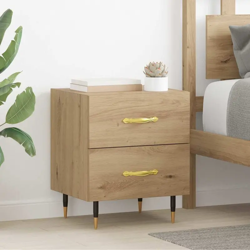 Armario de Noche 2 pcs Roble artesanal 40 x 35 x 47,5 cm