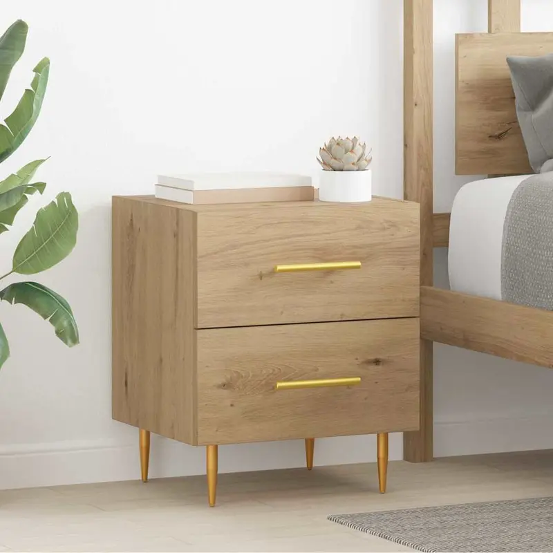 Armario de Noche 2 pcs Roble artesanal 40 x 35 x 47,5 cm