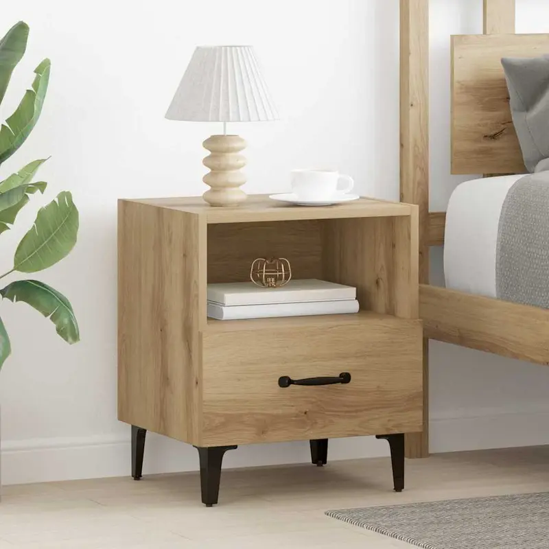 Armario de Noche 2 pcs Roble artesanal 40 x 35 x 47,5 cm
